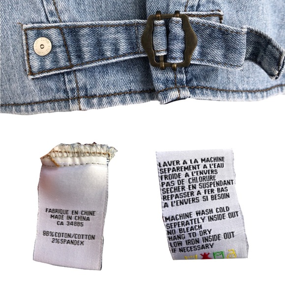 Lady Dutch High Society sleeveless light blue jean vest button casual small - Picture 3 of 5